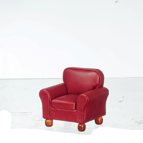 Leather Armchair, Burgundy